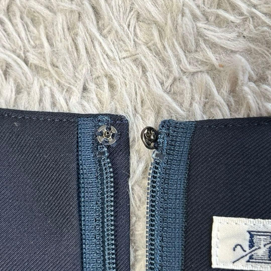 美品 マムエモア 切り替えジャンパースカート ノースリーブワンピース 紺 120