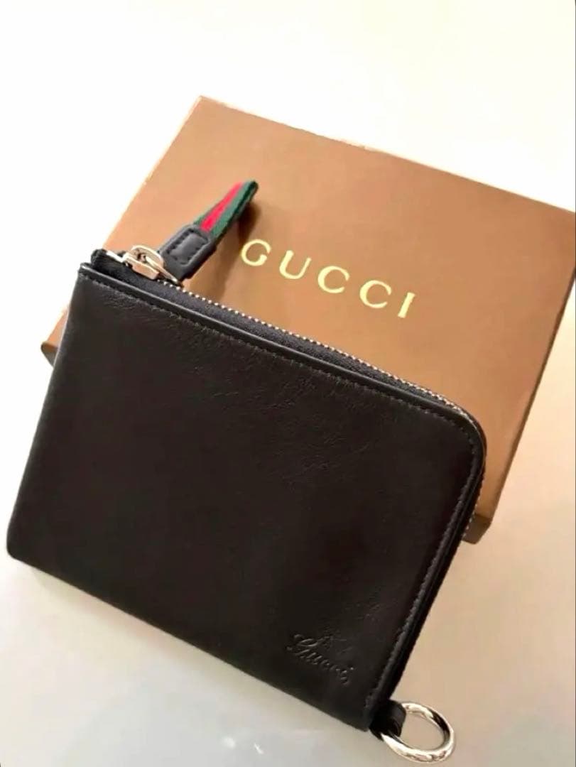 GUCCI 美品 グッチ L字ファスナー コンパクト財布