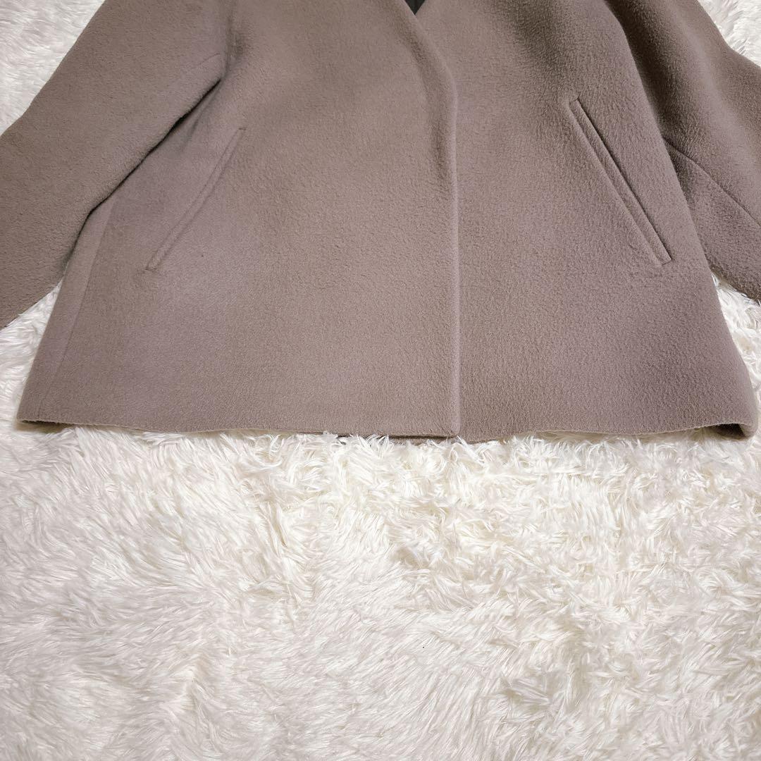 人気 イエナノーカラー ショートコート マンテコ グレージュ 近年モデル