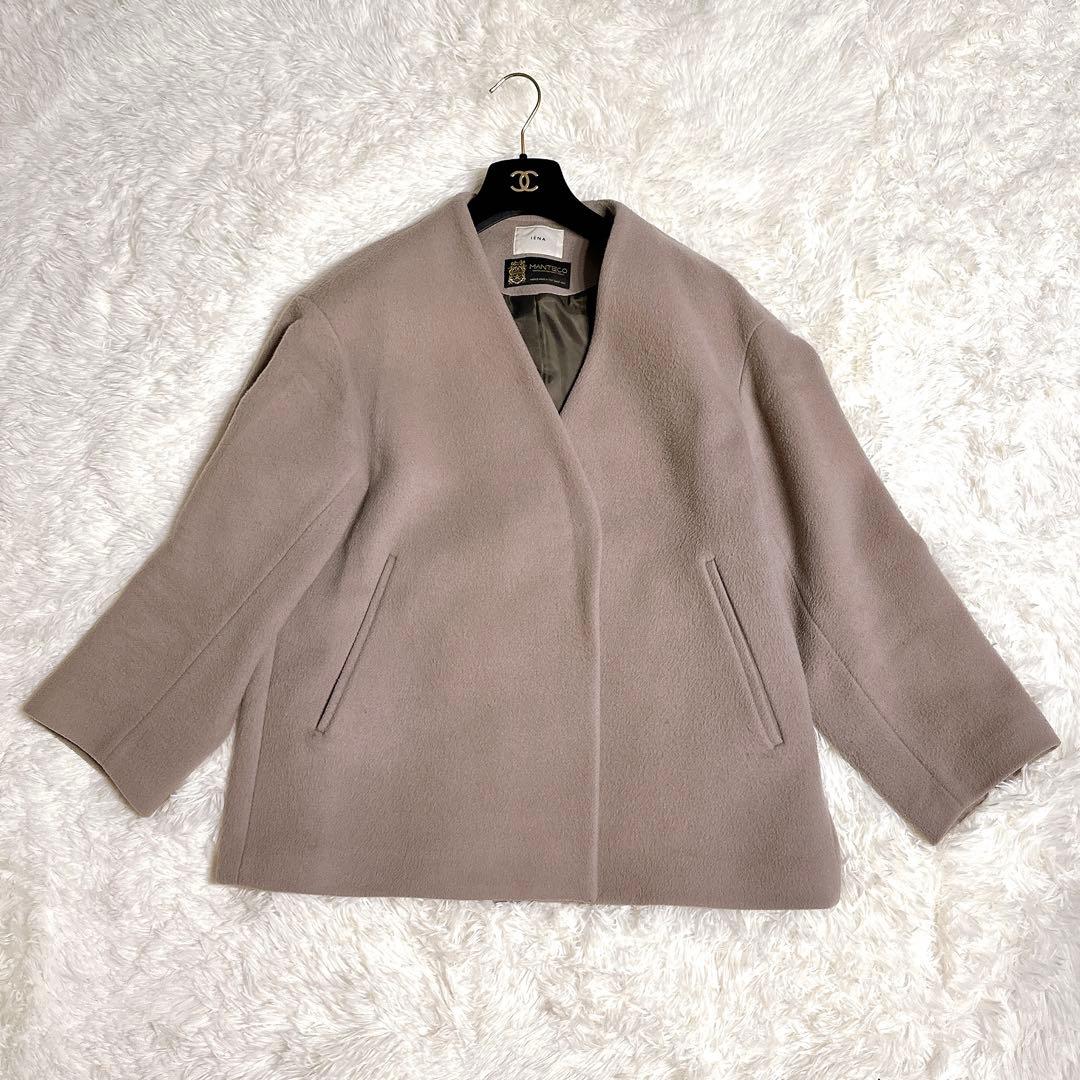 人気 イエナノーカラー ショートコート マンテコ グレージュ 近年モデル