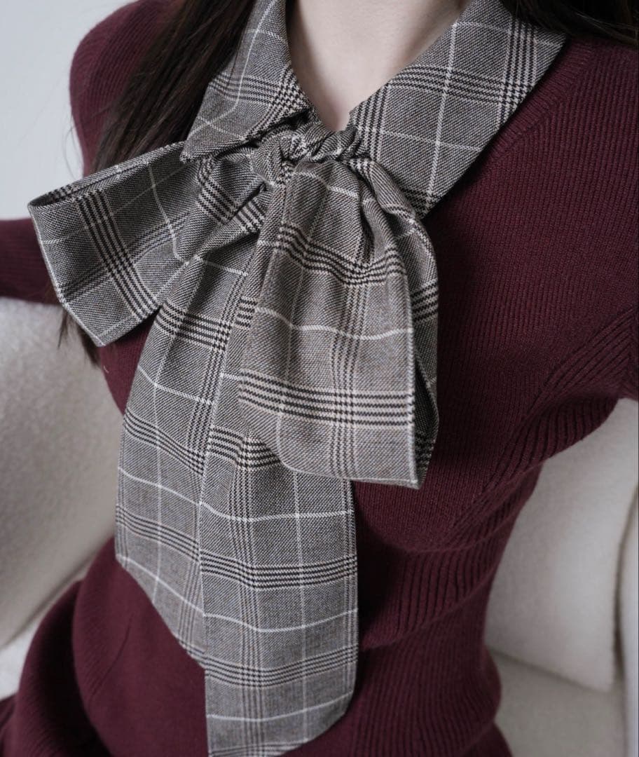 フロントZIPニットプリーツワンピース LIP SERVICE