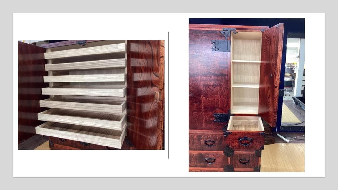 H4　美品　岩谷堂箪笥　不耒方衣裳タンス 漆/うるし塗り 欅/ケヤキ材 和箪笥