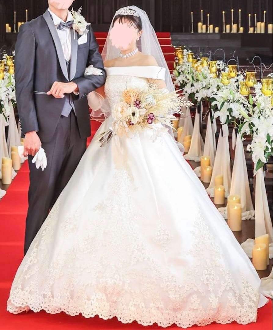 ⚠️お値下げ中【美品】定価42万 オーダー Aライン ロングトレーン ウェディング