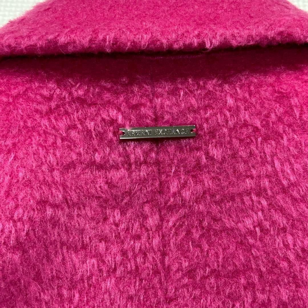 美品　アルマーニエクスチェンジ　ロングチェスターコート　ショッキングピンク　M