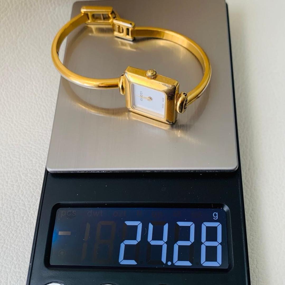 稼働品 グッチ ゴールド ブレスレット バングル ウォッチ 1900l 腕時計