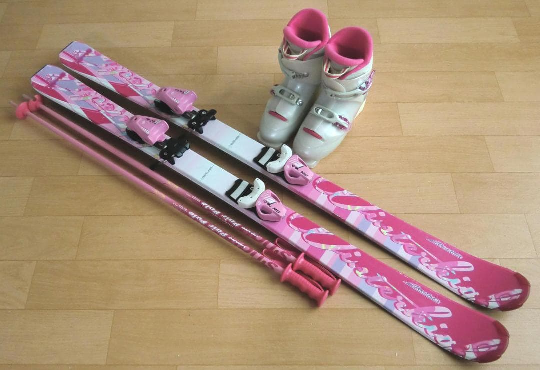 ■1月限定■送料無料■KAZAMA■子供用スキーセット■127/23■WAX済■