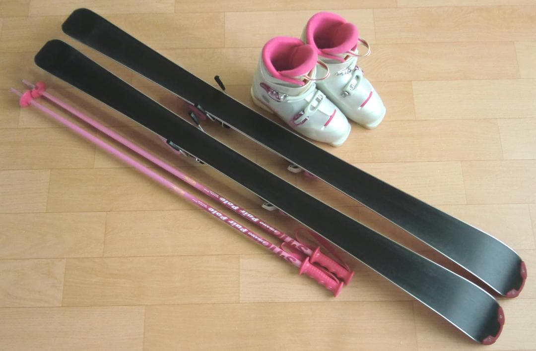 ■1月限定■送料無料■KAZAMA■子供用スキーセット■127/23■WAX済■