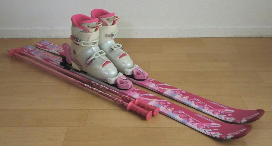 ■1月限定■送料無料■KAZAMA■子供用スキーセット■127/23■WAX済■