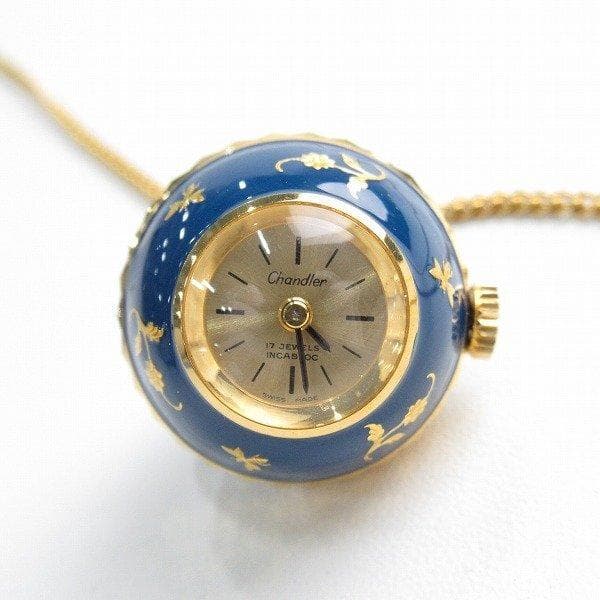 Chandler チャンドラー 手巻き ネックレス型 ペンダント ウォッチ 時計