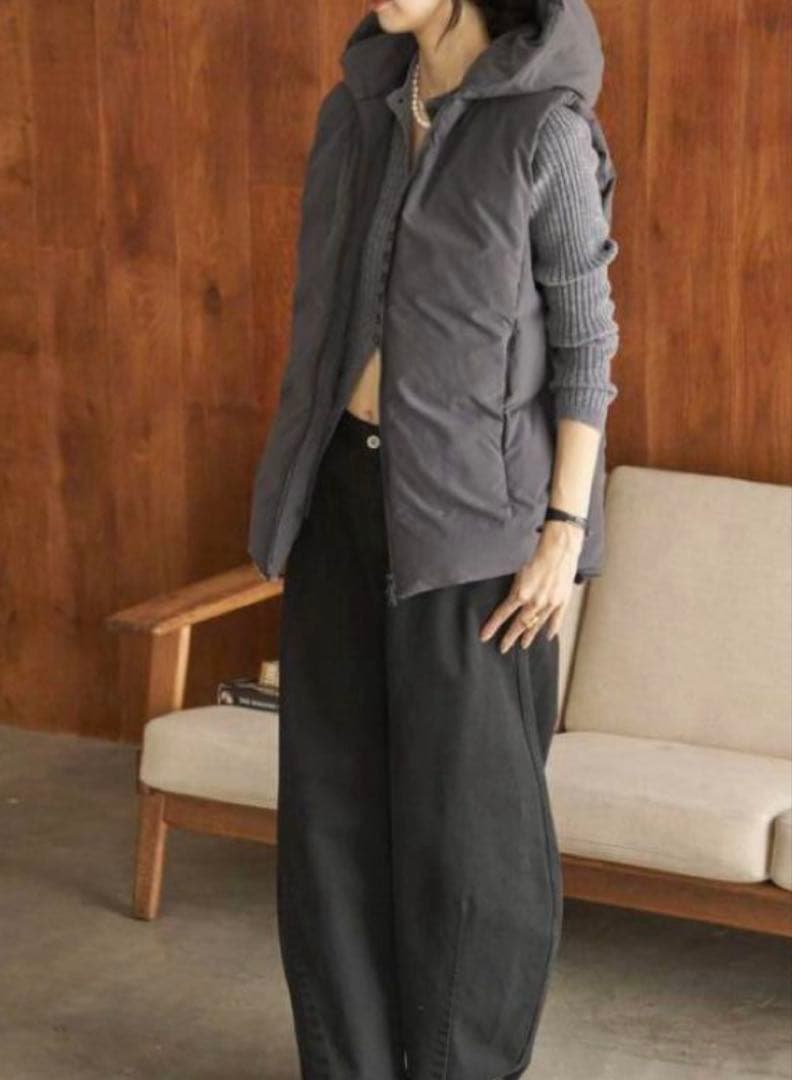 HAKUU plage別注　MID/L ダウンベスト グレー