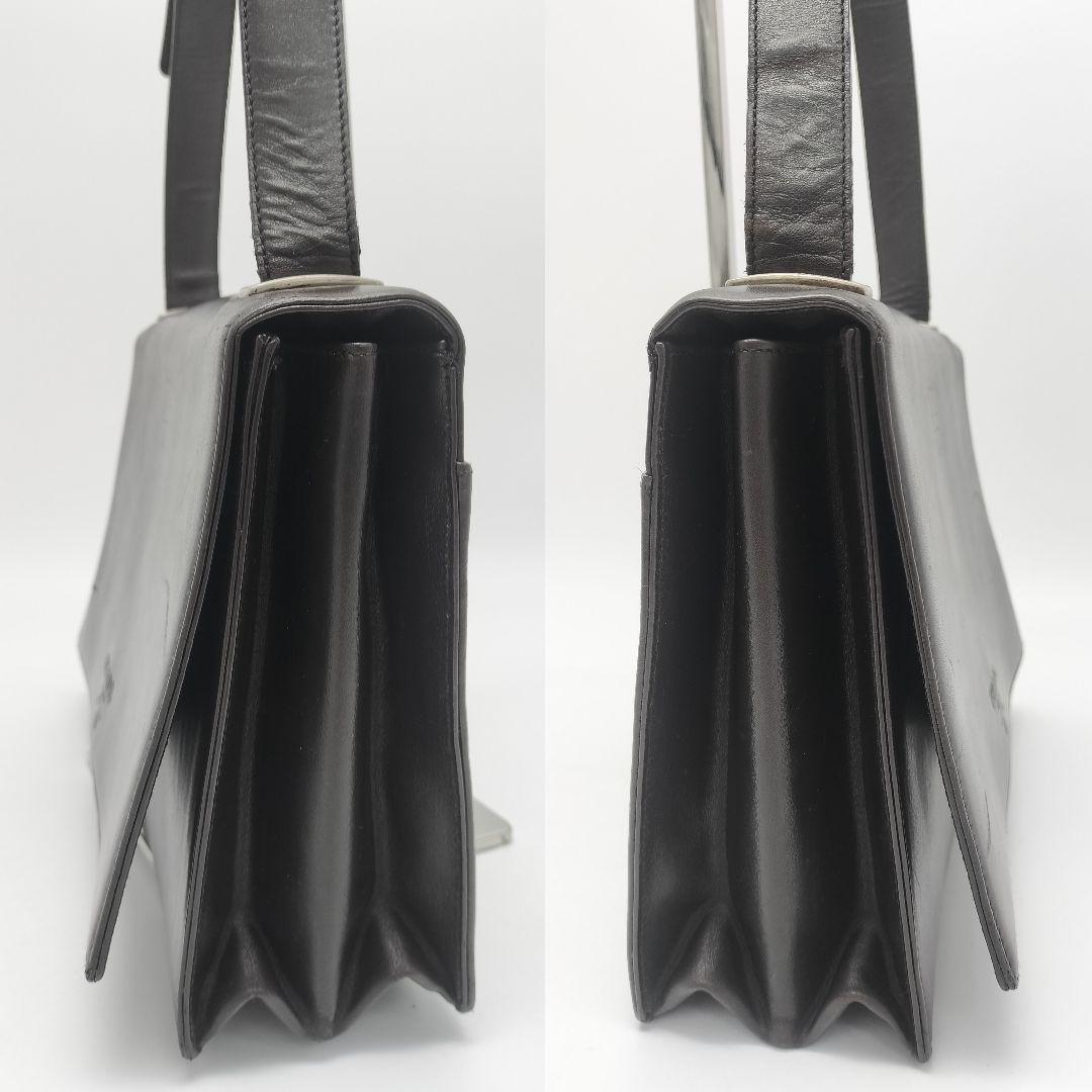 極美品✨プラダ　ショルダーバッグ　レザー　ダークブラウン