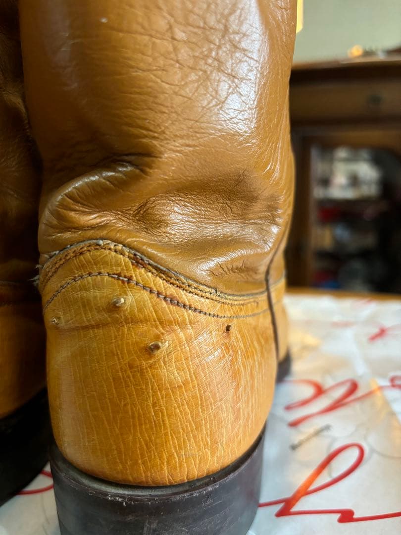 ジャスティン Justin オーストリッチ　ウエスタンブーツ　ブラウン系