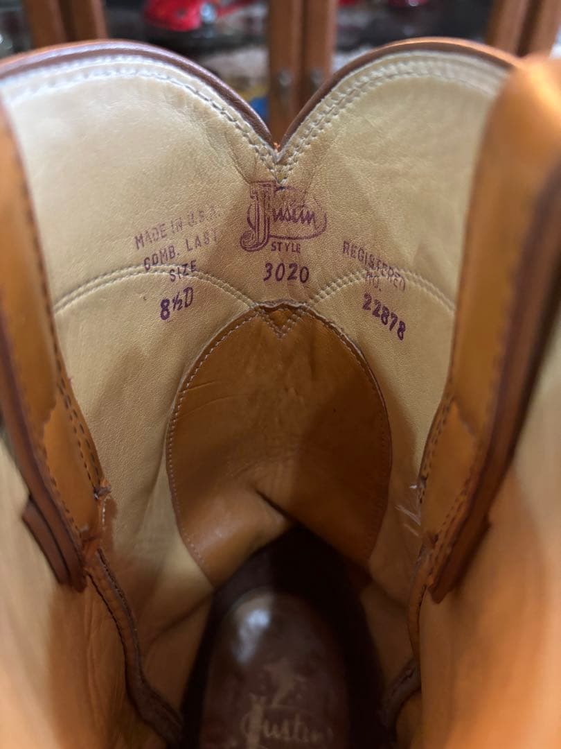 ジャスティン Justin オーストリッチ　ウエスタンブーツ　ブラウン系