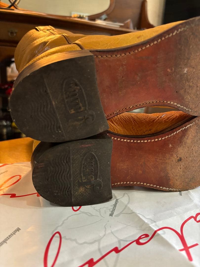 ジャスティン Justin オーストリッチ　ウエスタンブーツ　ブラウン系