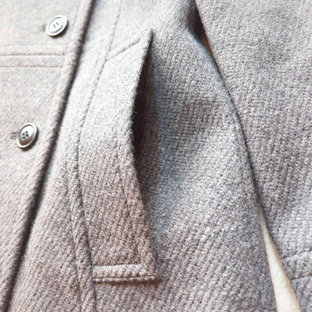 美品 KEITH グレー ダブルブレストコート ウール アンゴラ M