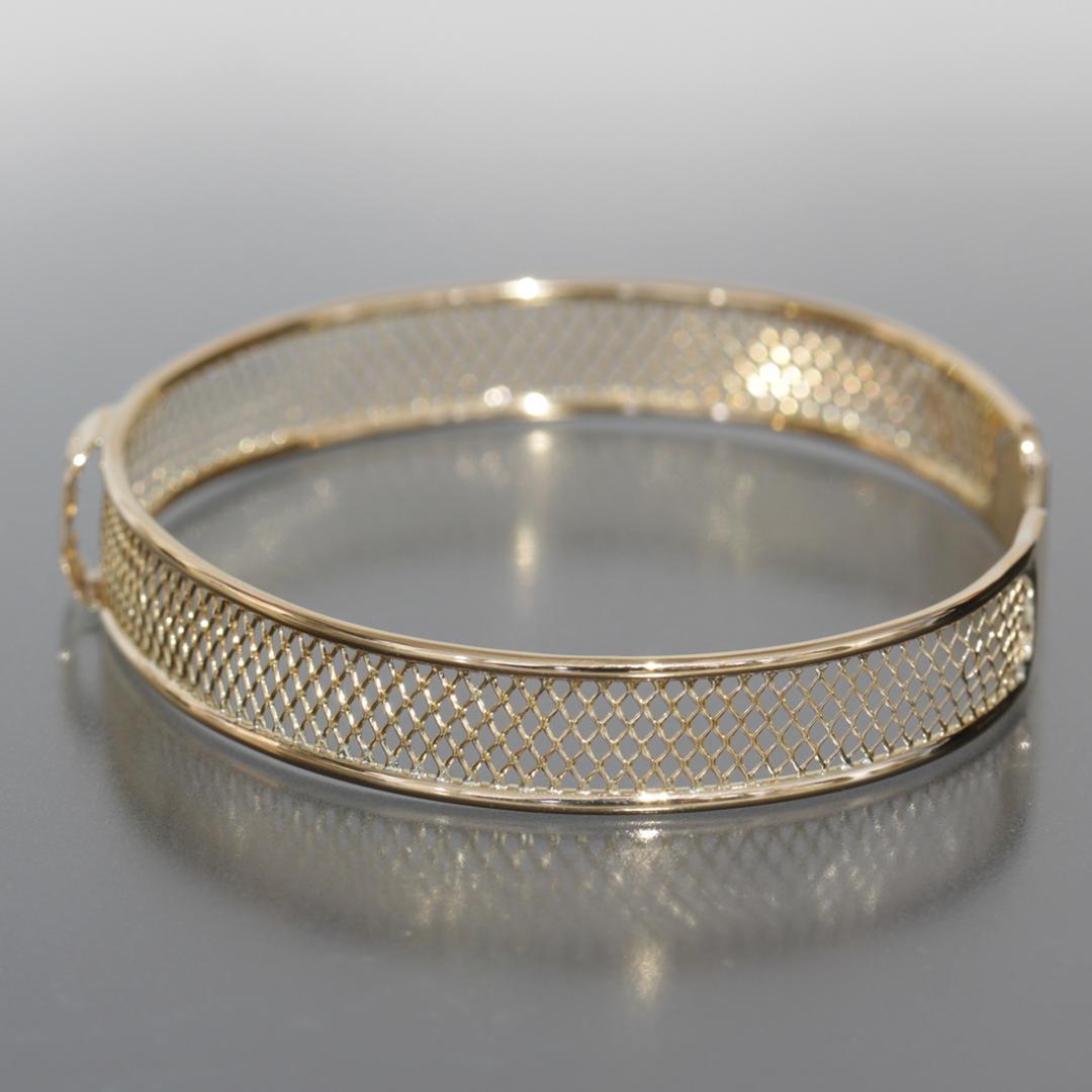 ランバン ダイヤ メッシュ バングル 17cm K18YG 8.7g 新品仕上済