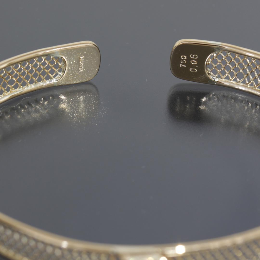 ランバン ダイヤ メッシュ バングル 17cm K18YG 8.7g 新品仕上済