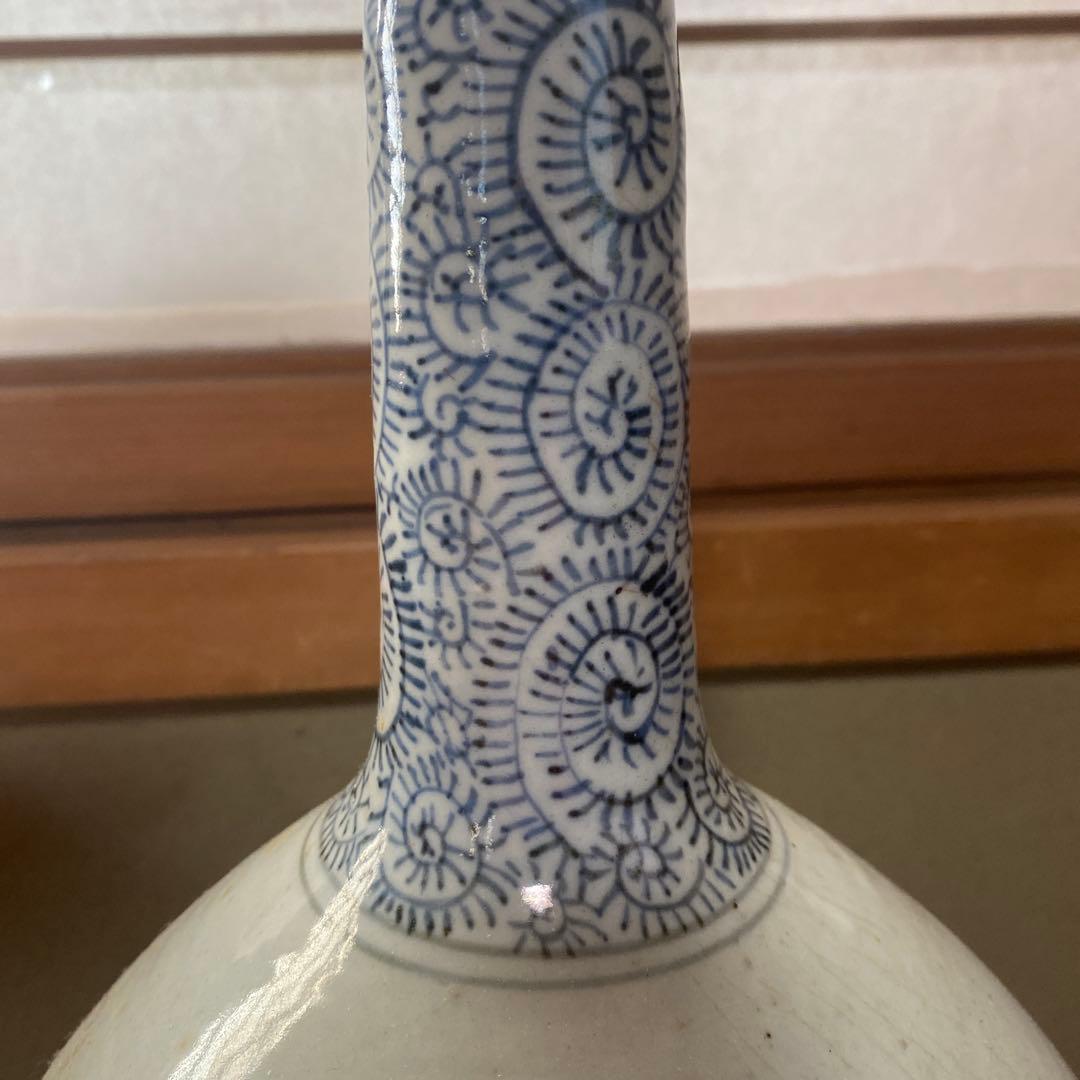 専用　切米焼　染付たこ唐草鳥文大徳利