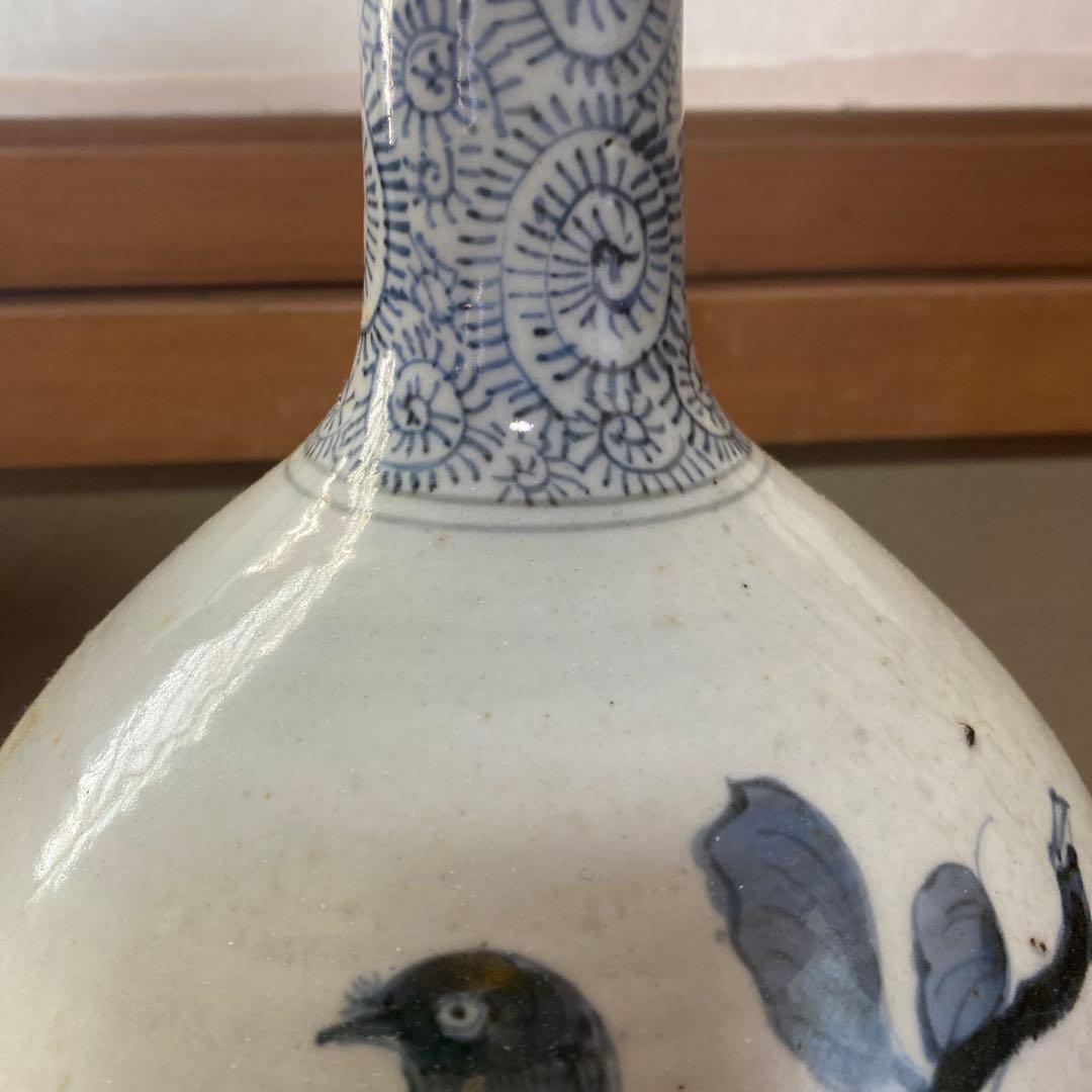 専用　切米焼　染付たこ唐草鳥文大徳利