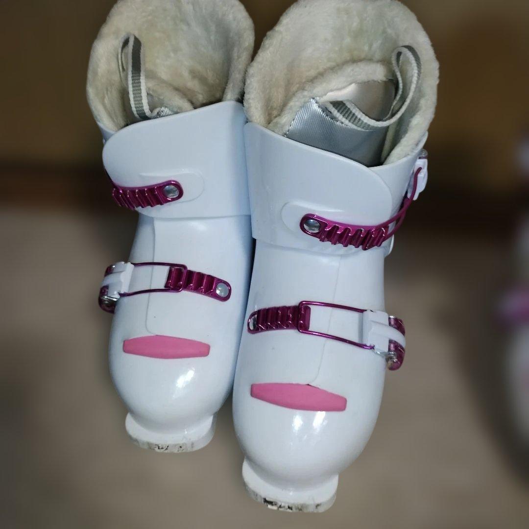 送料無料　120 スキーセット　靴2セット　ストック　女子　22　ビンディング