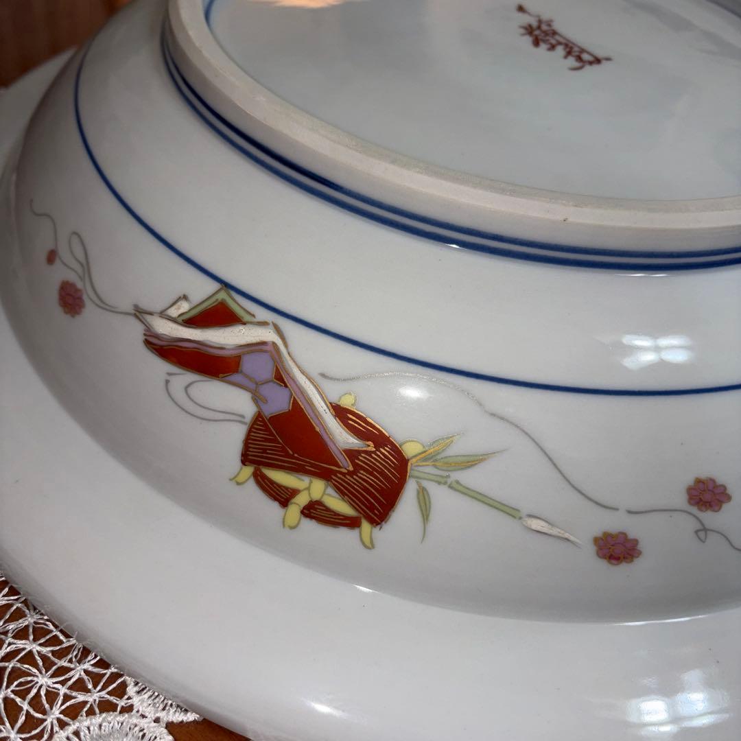 九谷焼　弥与衛門窯　皇后陛下　御麗筆　良子女王　雛之図　御絵皿