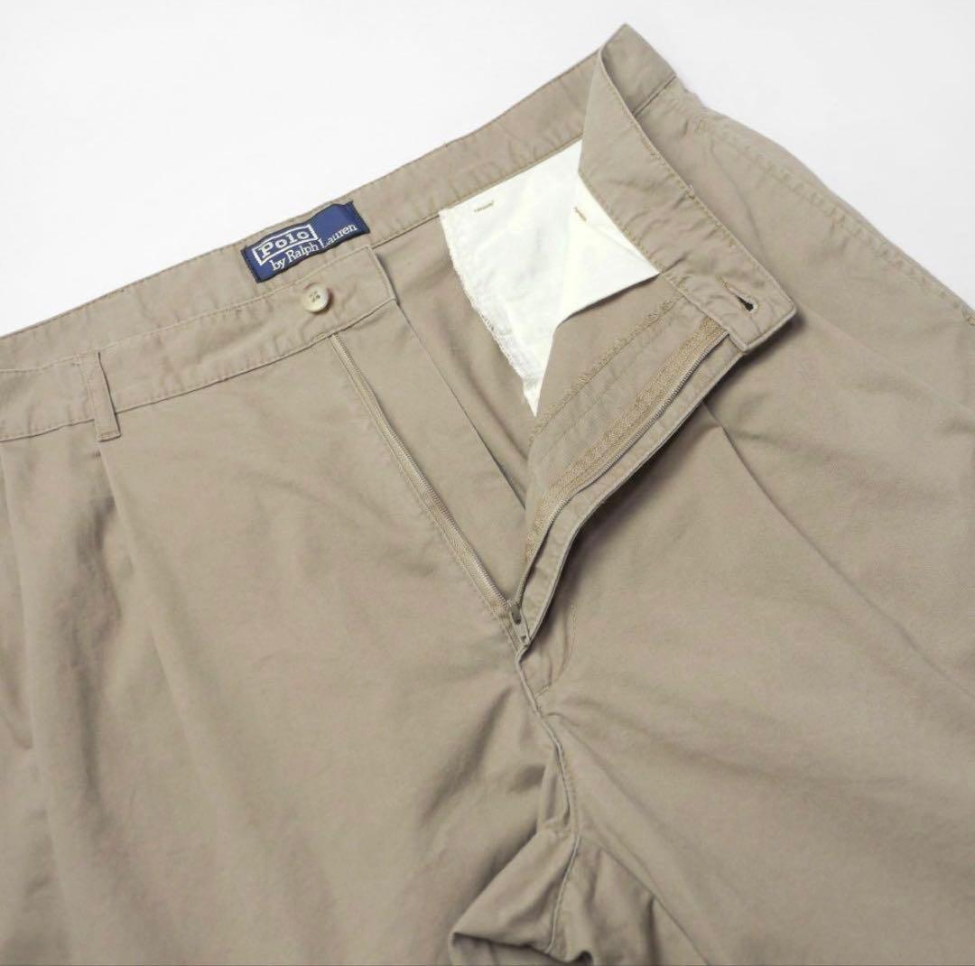 80s90s初期タグ ビンテージ ラルフローレン ポロチノ 2タックパンツW34