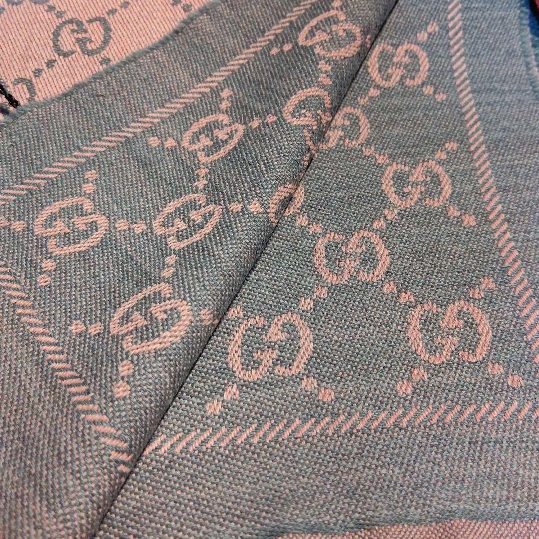 ❤新品箱袋付き❤GUCCI マフラー ストール ショール スカーフピンクグレー❤