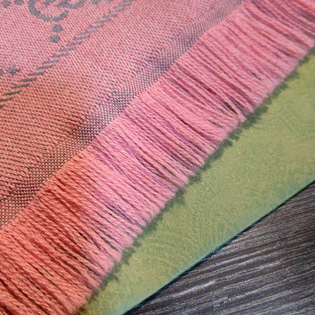 ❤新品箱袋付き❤GUCCI マフラー ストール ショール スカーフピンクグレー❤