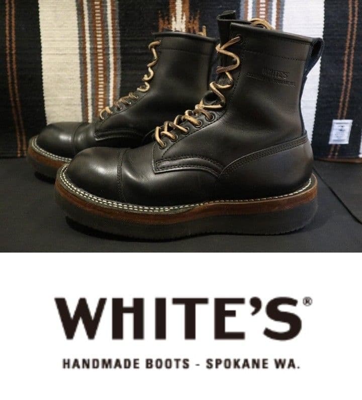 【値下げ】WHITE'S ホワイツ 8.5E ブラック　新ロゴ