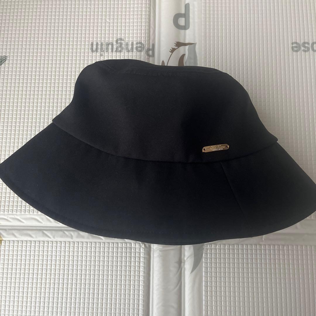 芦屋ロサブラン バケットハット つば裏遮光 つば約8cm ブラック Mサイズ