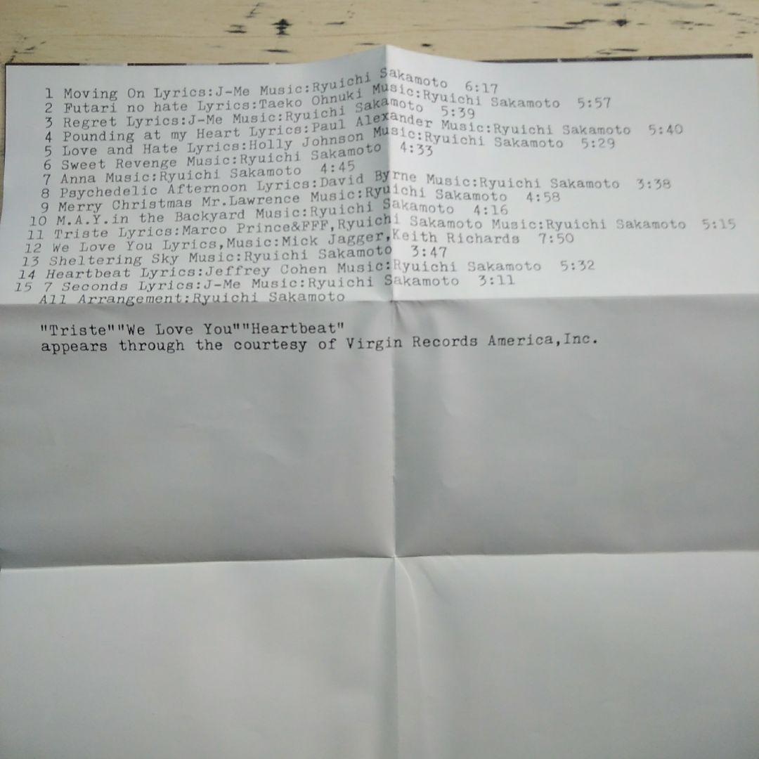 坂本龍一　“スウィート・リベンジ”ツアー1994　VHS