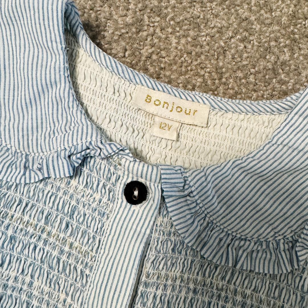 ワンピース bonjour diary 23aw stripe tunic 12y