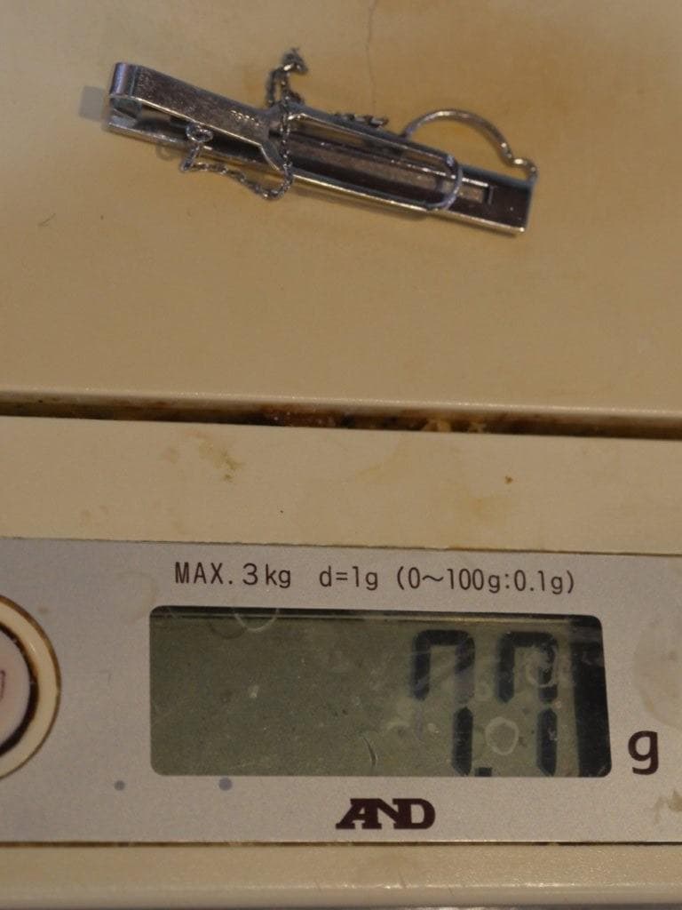 プラチナ ネクタイピン チェーン付き 7.7g