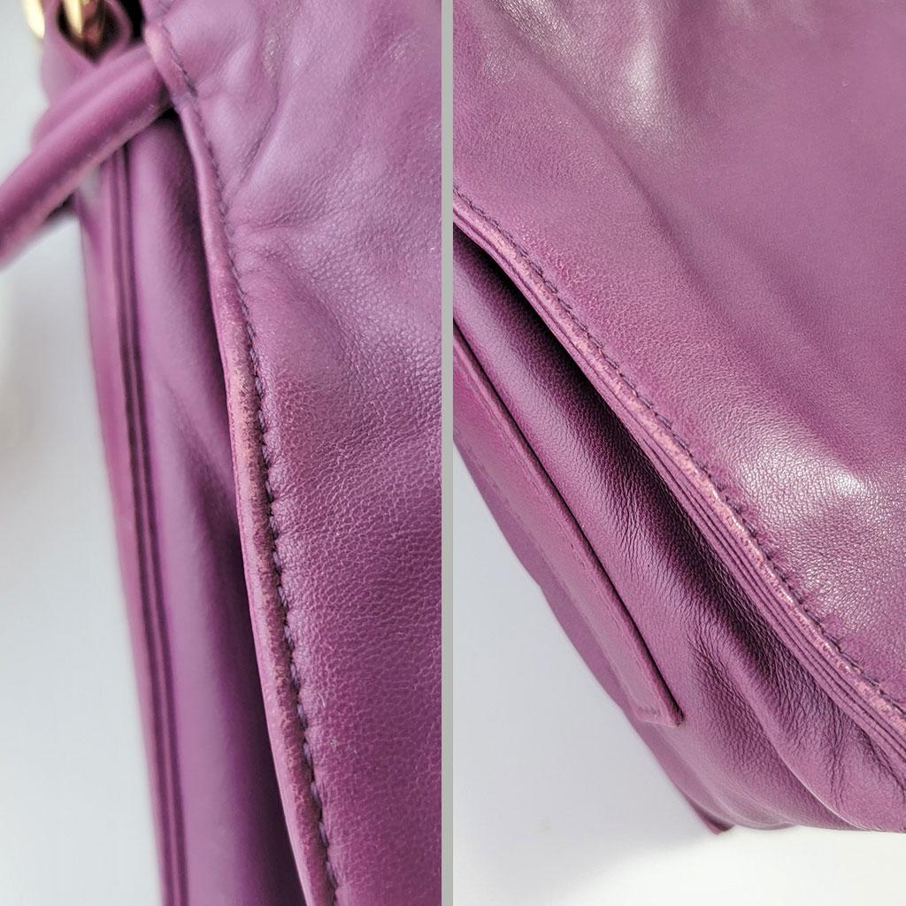 LOEWEロエベ フラメンコショルダーバッグ アナグラム　紫　パープル