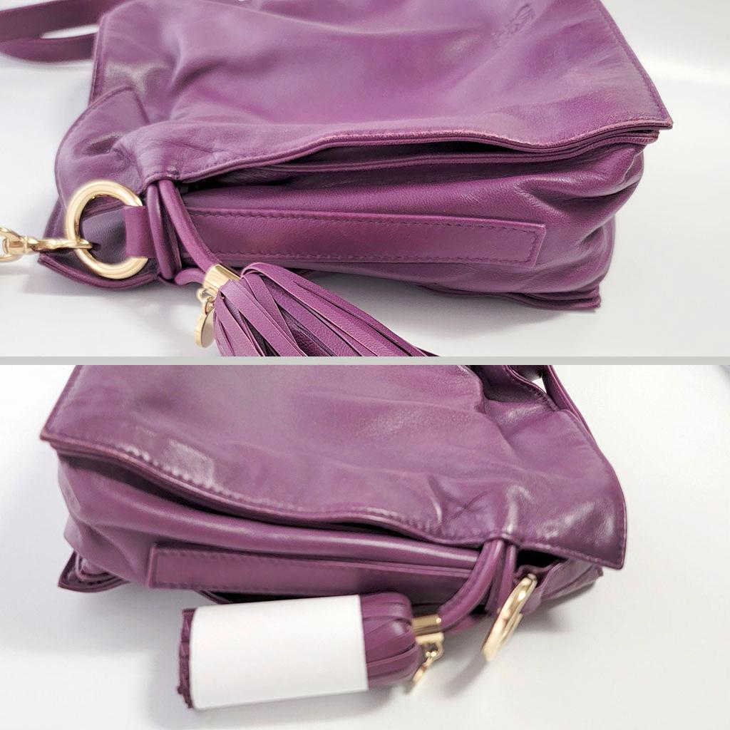 LOEWEロエベ フラメンコショルダーバッグ アナグラム　紫　パープル