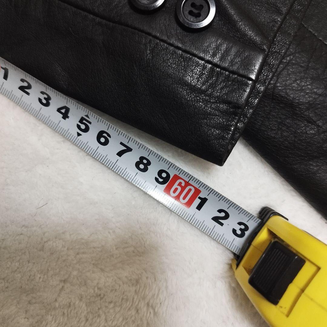 ウィンドアーマー テーラードジャケット レザー 黒 大きいサイズXL