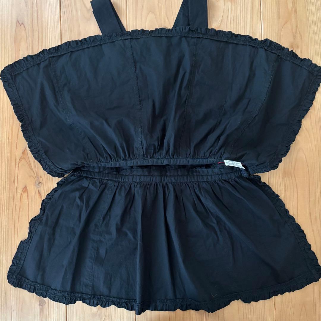 ★レア★ピンクハウス サロペットエプロン 黒 アリス ウサギ トランプ　タブリエ