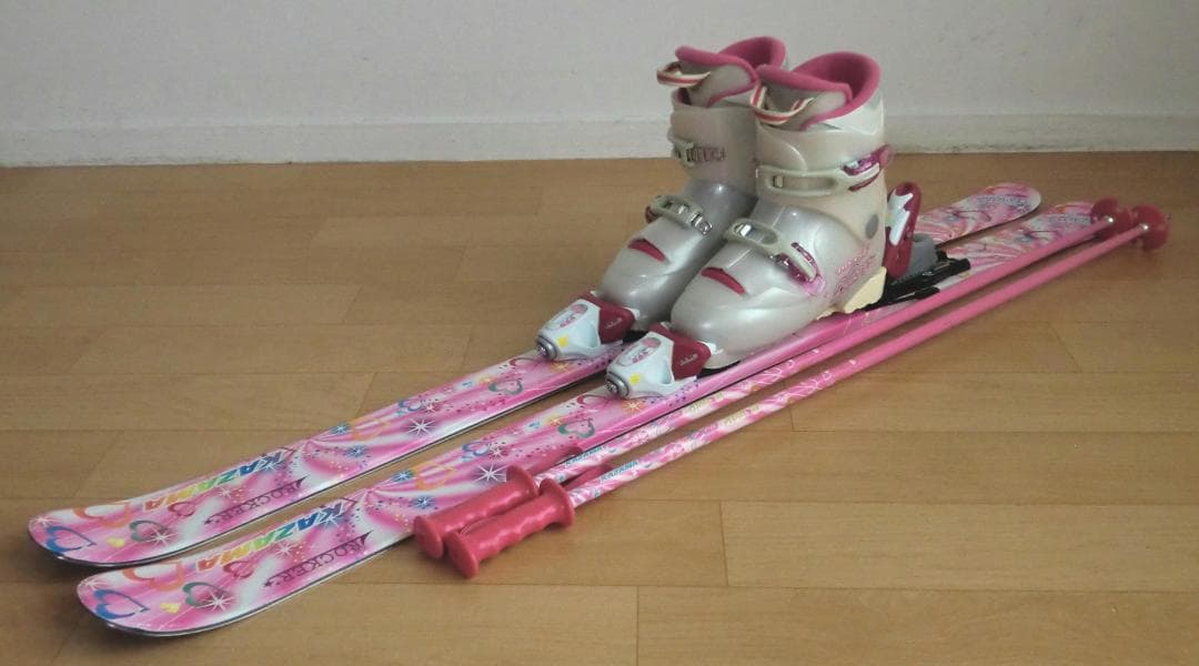 ■1月限定■送料無料■KAZAMA■子供用スキーセット■126/23■WAX済■