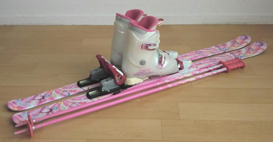 ■1月限定■送料無料■KAZAMA■子供用スキーセット■126/23■WAX済■