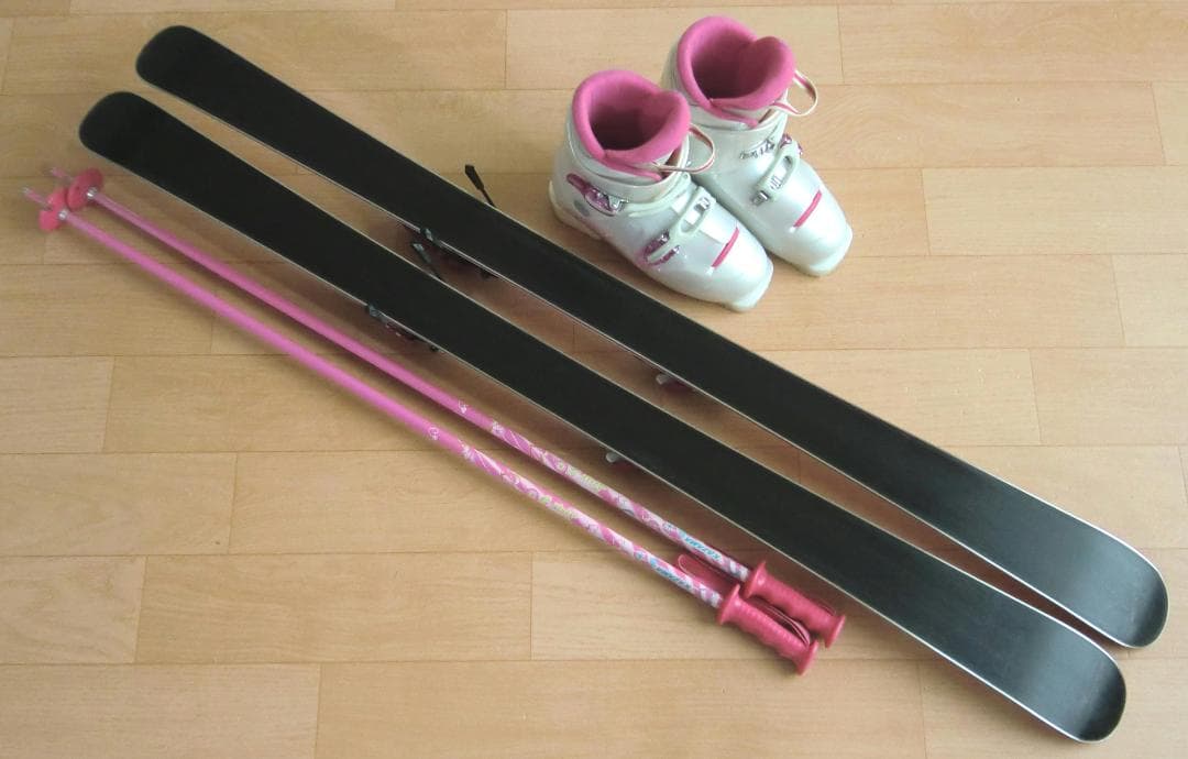 ■1月限定■送料無料■KAZAMA■子供用スキーセット■126/23■WAX済■