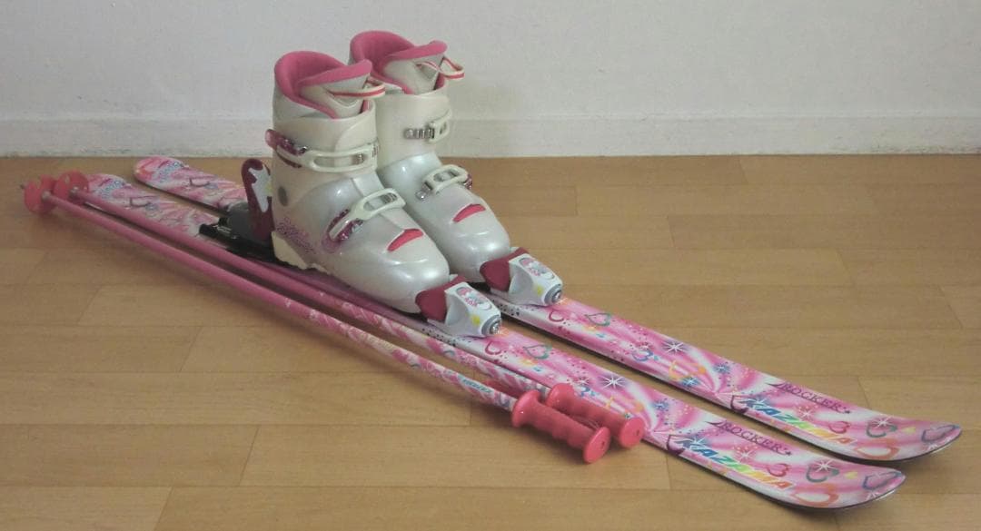 ■1月限定■送料無料■KAZAMA■子供用スキーセット■126/23■WAX済■