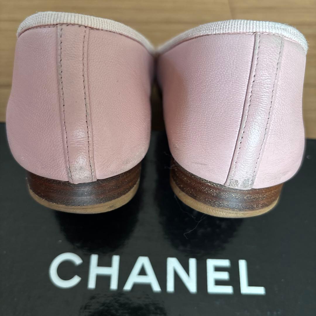 CHANEL バレリーナ　フラットシューズ　ピンク　37C