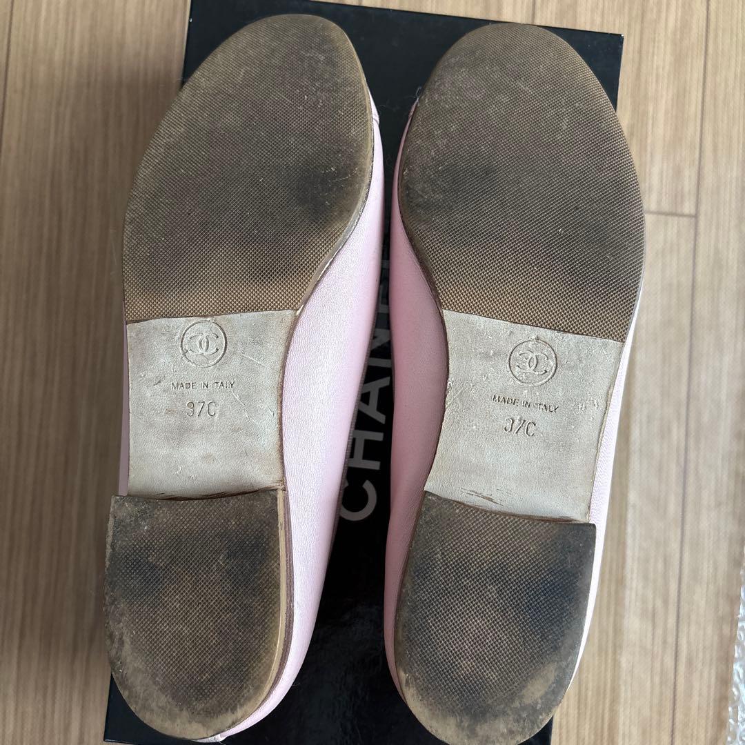CHANEL バレリーナ　フラットシューズ　ピンク　37C