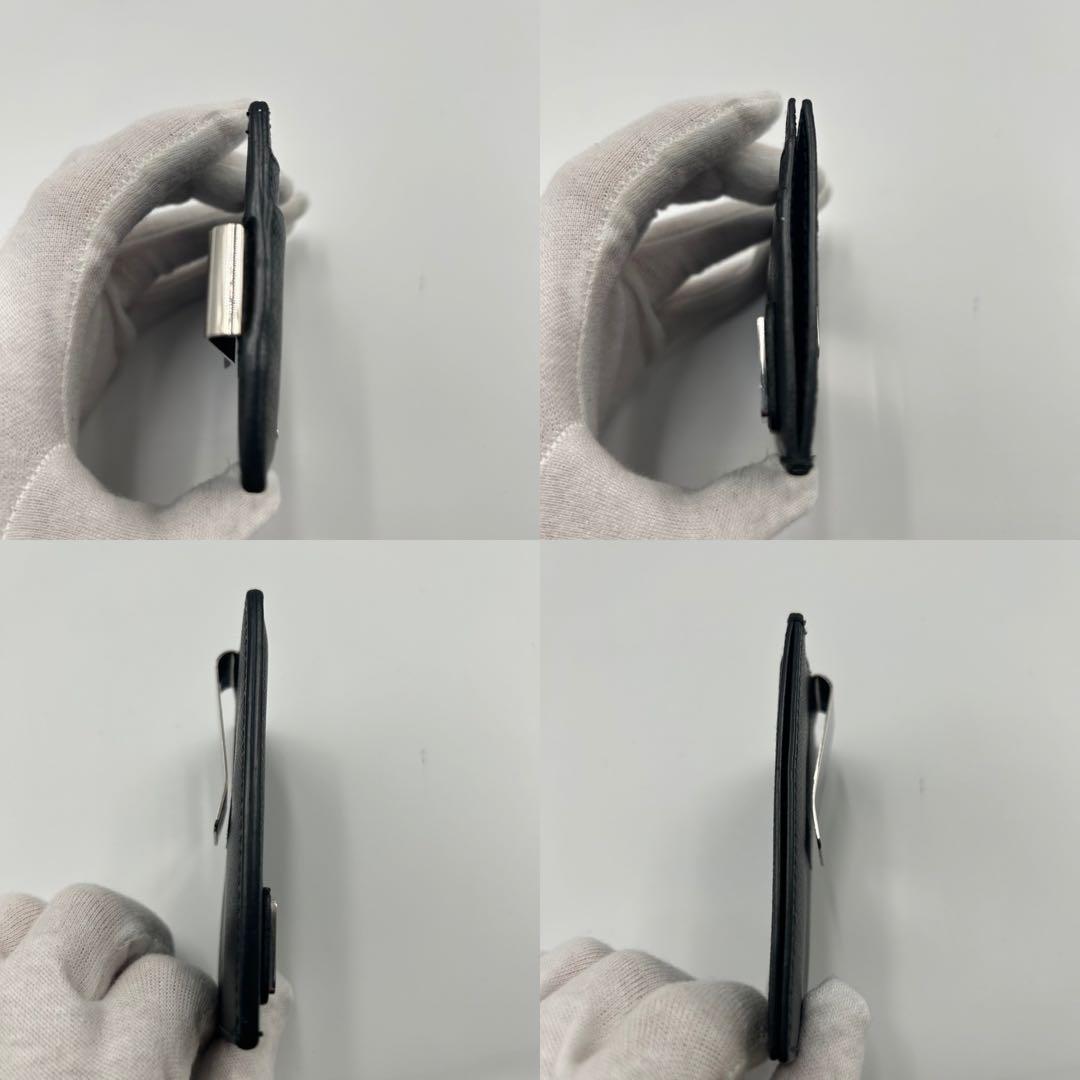 極美品✨RFID✨プラダ マネークリップ カードケース レザー　三角ロゴ　黒