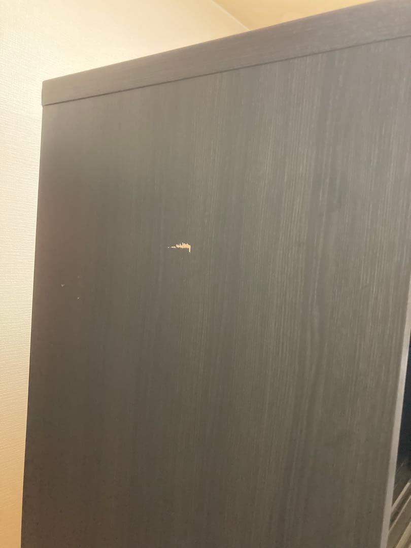 ダークブラウン 食器棚 ガラス扉 引き出し付き