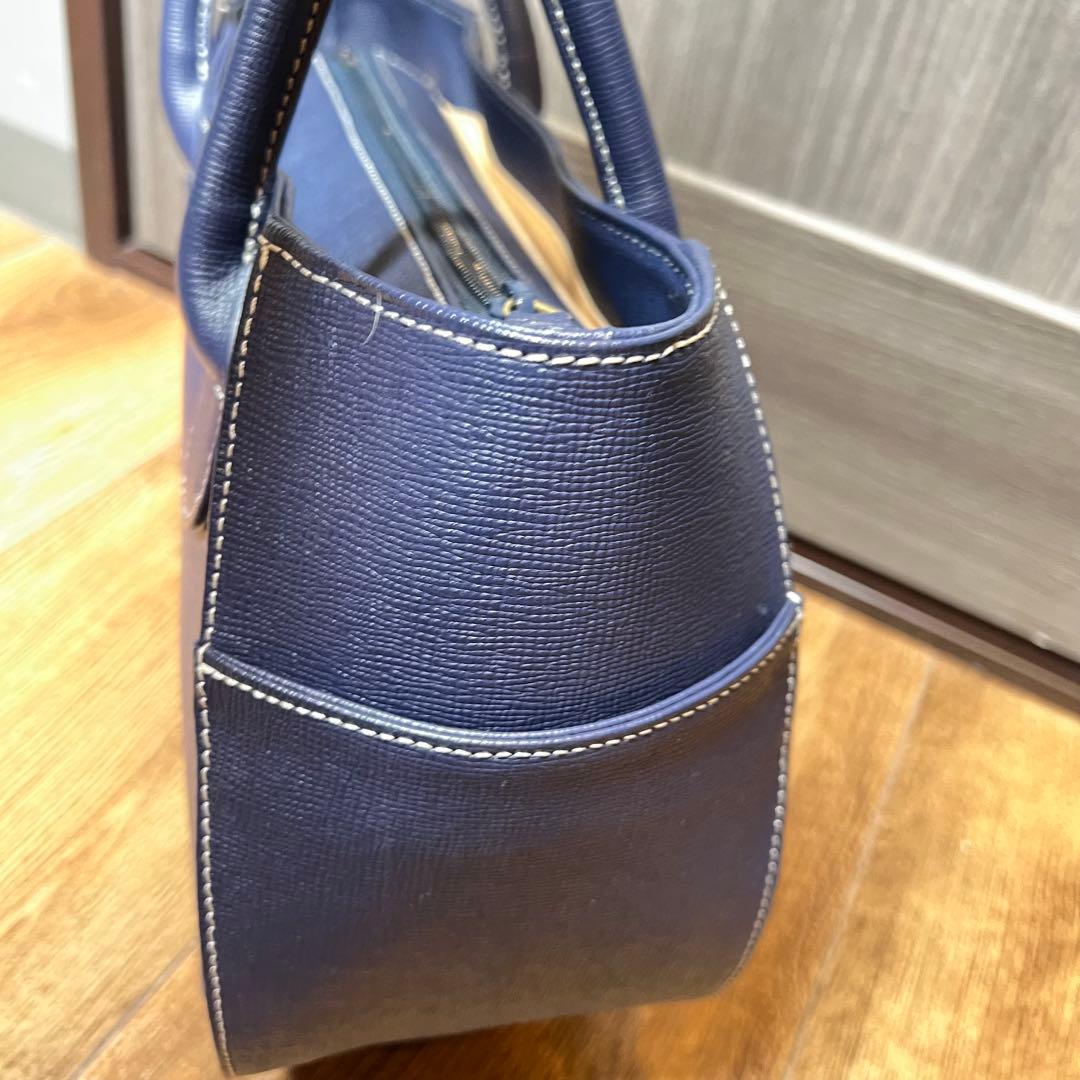 Kitamura キタムラネイビー ハンドバッグ ポーチ付き