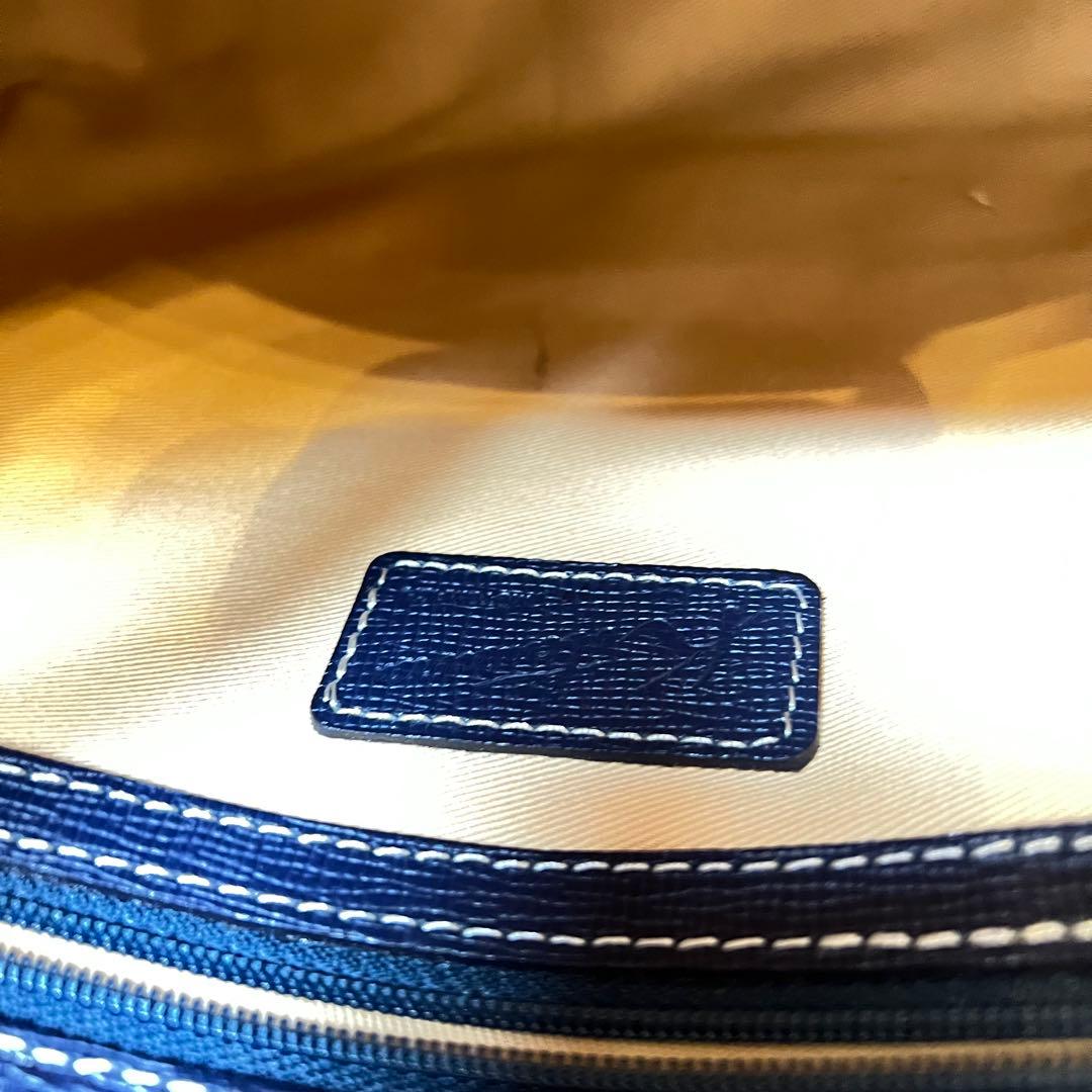 Kitamura キタムラネイビー ハンドバッグ ポーチ付き