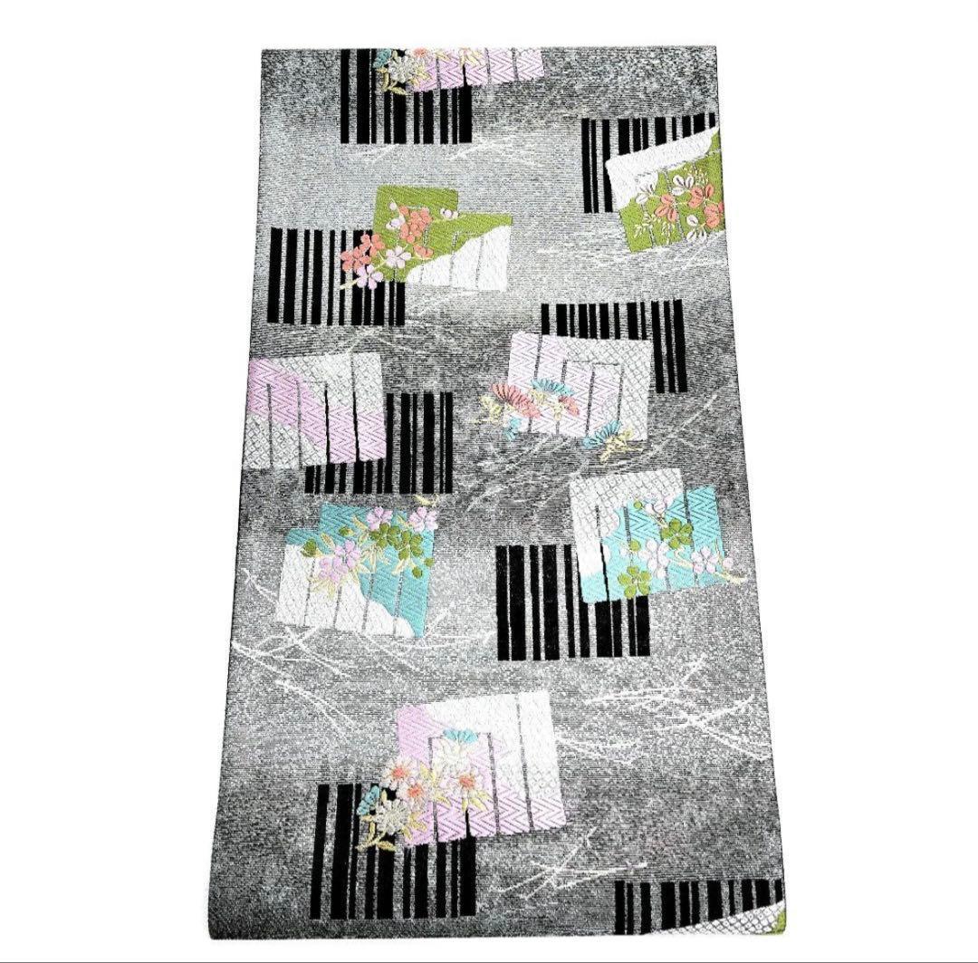 専用帯6159 5805 二点セット ●高級 正絹 藍染 全通 袋帯