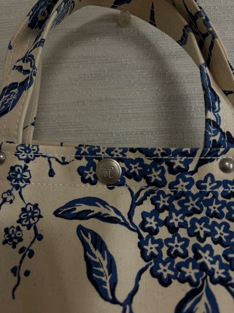 新品　信三郎帆布 花柄トートバッグ