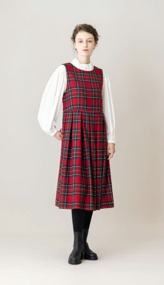 猫*読様 ジェーンマープルドンル・サロン　タータンチェックドミトリードレス